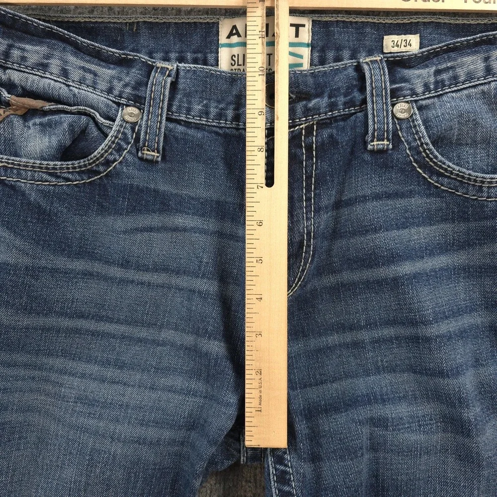 Ariat Jeans Mens 34x33 Blue M7 Slim Fit Straight Leg Coltrane Stretch Denim Work